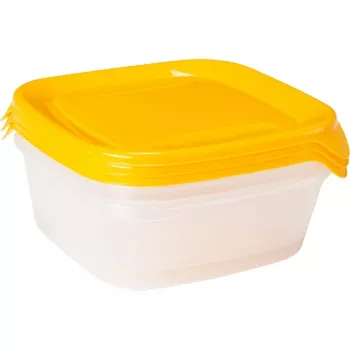 CURVER Fresh & Go kisállat-tál készlet 3 darab, egyenként 0,8L, sárga, légmentes fedéllel