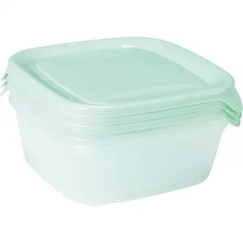 CURVER Fresh & Go tárolótál készlet 3 darab, egyenként 0,8 L, zöld, légmentes, mikrohullámú sütőben és mosogatógépben használható