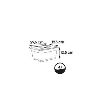 keeeper Crystalbox Cornelia tárolódoboz fedéllel, 4 L, 29,5 x 19,5 x 12,5 cm, átlátszó