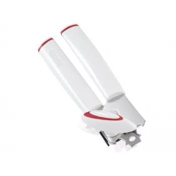 LEIFHEIT Lifty konzervnyitó manuális Top-Cut ergonomikus fogantyúval, rozsdamentes acélpengével, fehér/szürke