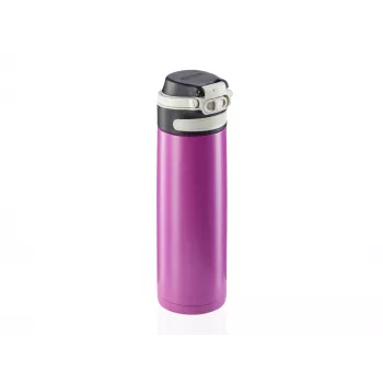 LEIFHEIT Thermos Flip 600 ml Purple Vacuum Insulated Stainless Steel Bottle