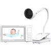 Chillax DM685 Wi-Fi/FHSS Video Baby Monitor with 5 inch Parent Unit, 1080p Camera, Pan-Tilt, Night Vision, Two-Way Talk, Temperature Sensor, Lullabies, White