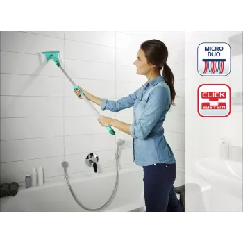 LEIFHEIT csempe- és fürdőszobakefe teleszkópos nyéllel 93-150 cm fürdőszobatisztító Micro Duo