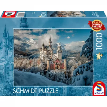 Schmidt Spiele Téli Neuschwanstein kastély 1000 darabos kirakó