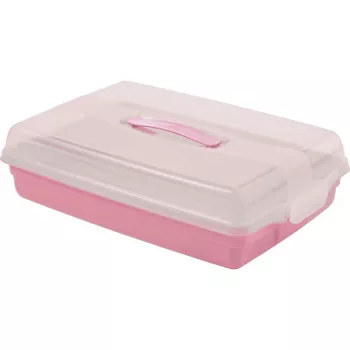 CURVER tortaszállító doboz téglalap alakú 45x29,5x11,1 cm rózsaszín