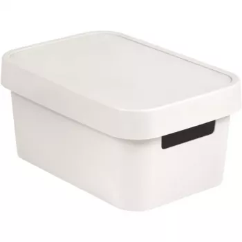 CURVER Infinity Recycled 4,5L tárolódoboz fedéllel, 27 x 19 x 12 cm, fehér