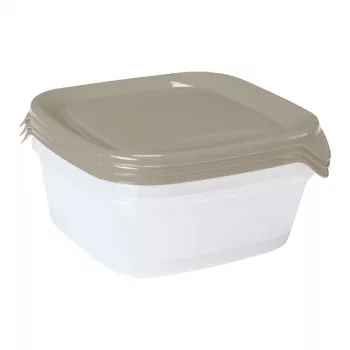 CURVER Fresh&Go 3 részes négyszögletű tárolóedény-készlet 0,8L bézs