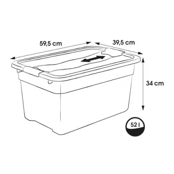 keeeper Crystalbox Cornelia doboz fedéllel 52L, 59,5 x 39,5 x 34 cm, átlátszó