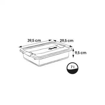 keeeper Crystalbox Cornelia doboz fedéllel 7L, 39,5 x 29,5 x 9,5 cm, átlátszó
