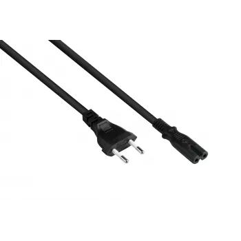 Kabelmeister Euro tápkábel CEE 7/16 IEC C7 aljzatra, 5 m, fekete, 0,75 mm²