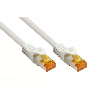 KABELMEISTER Cat.7 S/FTP patchkábel, 0,15 m, fehér, halogénmentes TPE köpeny, 10 Gbps