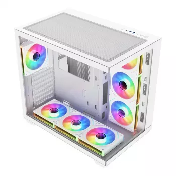 FSP Fortron M341-WA mid-tower PC-ház edzett üveggel és 4 ARGB-ventilátorral