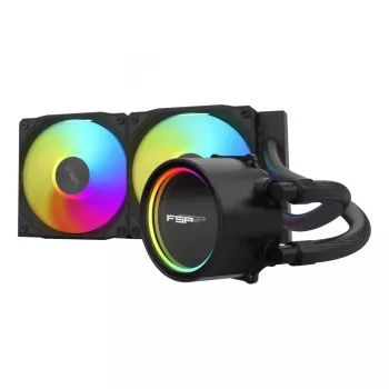 FSP AE24-B 240 mm ARGB all-in-one CPU-folyadékhűtő, LGA1851/AM5, fekete