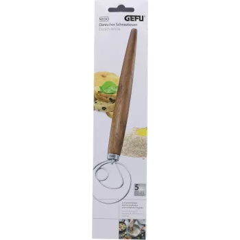 GEFU NEDO dán tésztakeverő 14353, rozsdamentes acél és fa, 33 cm