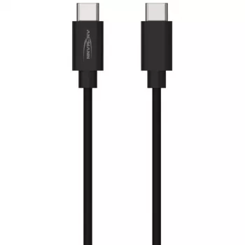 ANSMANN USB-C to USB-C Data and Charging Cable, 1.2 m, 60W Power Delivery, Black