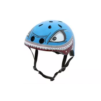 Hornit Shark gyerek kerékpáros sisak LED-fénnyel, kék/szürke, 48-53 cm