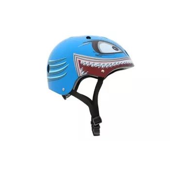 Hornit Shark gyerek kerékpáros sisak LED-fénnyel, kék/szürke, 48-53 cm