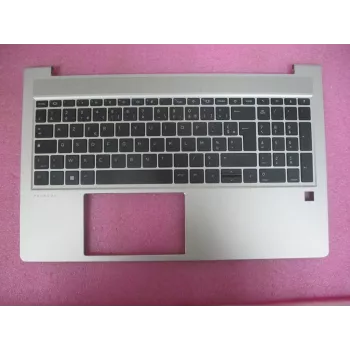 HP ProBook 450/455 G6/G7 felső burkolat francia AZERTY billentyűzettel, Smart Card olvasó nélkül, Natural Silver