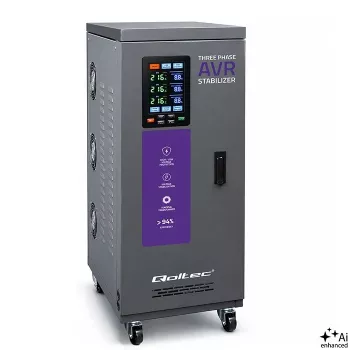 Qoltec háromfázisú AVR feszültségstabilizátor 30kVA szervomotor LCD Expert Line