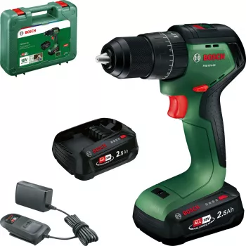 Bosch PSB18V-60 18V kefe nélküli akkus ütvefúró-csavarozó 2x2,5Ah akkumulátorral és töltővel, táskában
