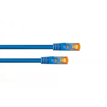 KABELMEISTER RJ45 patchkábel Cat.7 nyerskábel, rendkívül rugalmas TPE köpeny, halogénmentes, kék, 0,15m