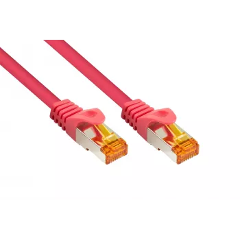 Kabelmeister RJ45 patchkábel Cat.7 S/FTP, TPE köpeny, halogénmentes, magenta, 0,25m