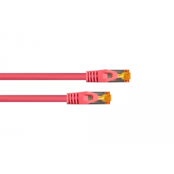 Kabelmeister RJ45 patchkábel Cat.7 S/FTP, TPE köpeny, halogénmentes, magenta, 0,25m