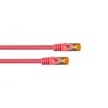 KABELMEISTER Cat.7 S/FTP patchkábel, 10m, magenta, TPE halogénmentes, RJ45, 10GbE, 600MHz