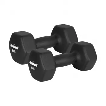 REBEL ACTIVE öntöttvas neoprén súlyzókészlet 2x8kg, sötétszürke