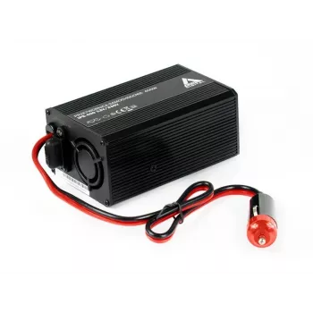 AZO Digital IPS-400 400W 12V DC - 230V AC inverter módosított szinuszhullámmal, Schuko-aljzattal, akkumulátorcsipeszekkel és szivargyújtó-dugóval