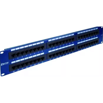 EMITERNET PANEL 19, 48XRJ45 UTP CAT.5E (2U) kék DCN/PPFA652K488C5E