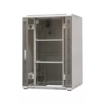 EmiterNet Top 24U szabadon álló hálózati szekrény, 800x800x1180 mm, üvegajtó elöl, fekete EM/SH05D-8824