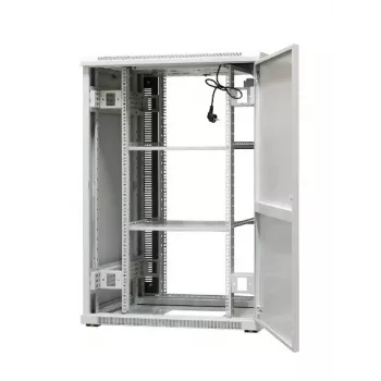 EmiterNet Top 24U szabadon álló hálózati szekrény, 800x800x1180 mm, üvegajtó elöl, fekete EM/SH05D-8824