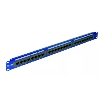 EMITERNET 19 inch 24 portos Cat.6 UTP patchpanel beépített polccal, 1U, kék DCN/PPFA-951K-248-C6