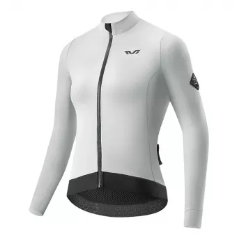 ROCKBROS YDWT006 TVI női kerékpáros kabát - szélálló vízlepergető termo fleece béléssel, fehér-szürke, S méret