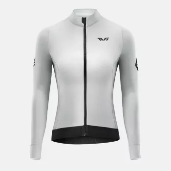 ROCKBROS YDWT006 TVI női kerékpáros kabát - szélálló vízlepergető termo fleece béléssel, fehér-szürke, S méret