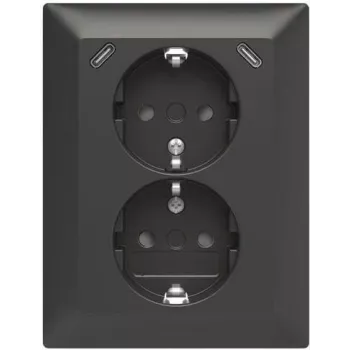 ABB Safety+ USB kettős aljzat 2x USB-C, 15W, süllyesztett, poláris fehér 2TKA00006192