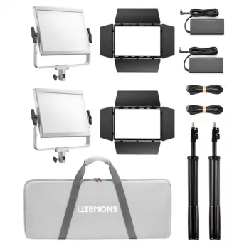 Godox Litemons LP600R 2x készlet RGB LED panel lámpa, 60W, 2500K-8500K, CRI 96, Bluetooth, dupla lámpa készlet