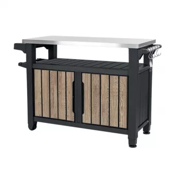 KETER Deco Unity XL 207L kerti grillezőasztal kőrisfa hatású