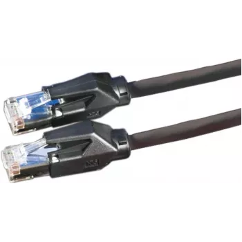 Dätwyler 21.05.0005 Cat 6 S/FTP patchkábel, RJ-45 dugó - RJ-45 dugó, 0,5 m, fekete, LSZH, 10 Gbps