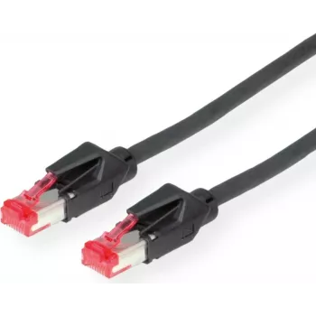 Dätwyler 21.05.0005 Cat 6 S/FTP patchkábel, RJ-45 dugó - RJ-45 dugó, 0,5 m, fekete, LSZH, 10 Gbps