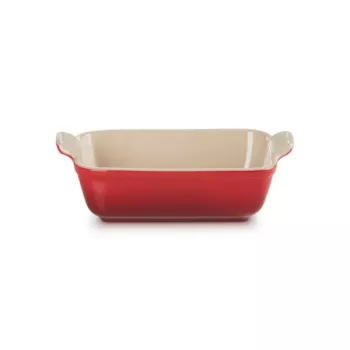 LE CREUSET Heritage téglalap alakú sütőforma kőcserép 19x14cm / 1,1L piros