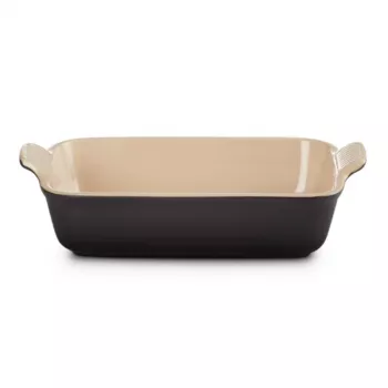 Le Creuset Rectangular Heritage kőcserép tepsi 26x19cm / 2,4L fekete