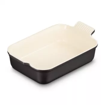 Le Creuset Rectangular Heritage kőcserép tepsi 26x19cm / 2,4L fekete