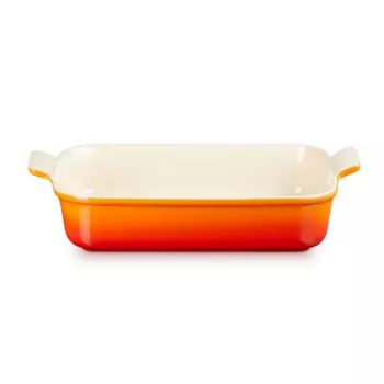 LE CREUSET Heritage négyszögletes kőcserép tepsi 32x24cm / 4L narancssárga