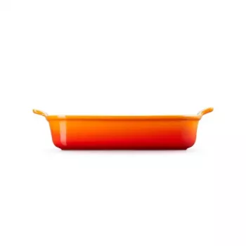 LE CREUSET Heritage négyszögletes kőcserép tepsi 32x24cm / 4L narancssárga