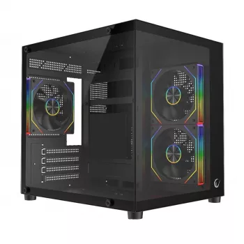 Rampage LUMID PC ház M-ATX 3 ventilátor ARGB fekete