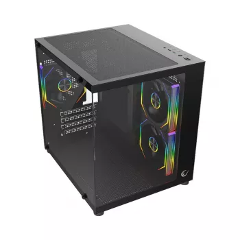 Rampage LUMID PC ház M-ATX 3 ventilátor ARGB fekete