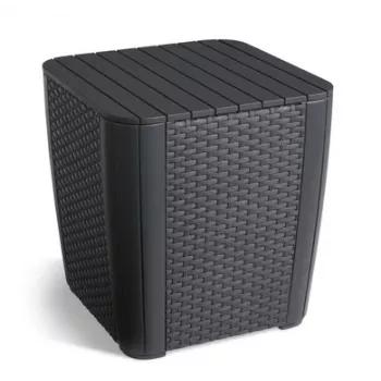 KETER kerti asztal/tárolódoboz Luzon Flat Wicker, szürke