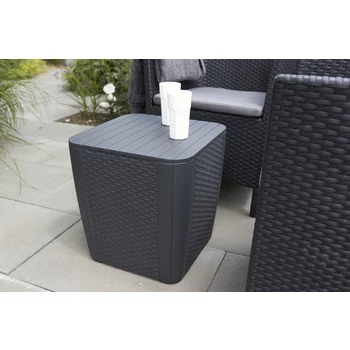 KETER kerti asztal/tárolódoboz Luzon Flat Wicker, szürke